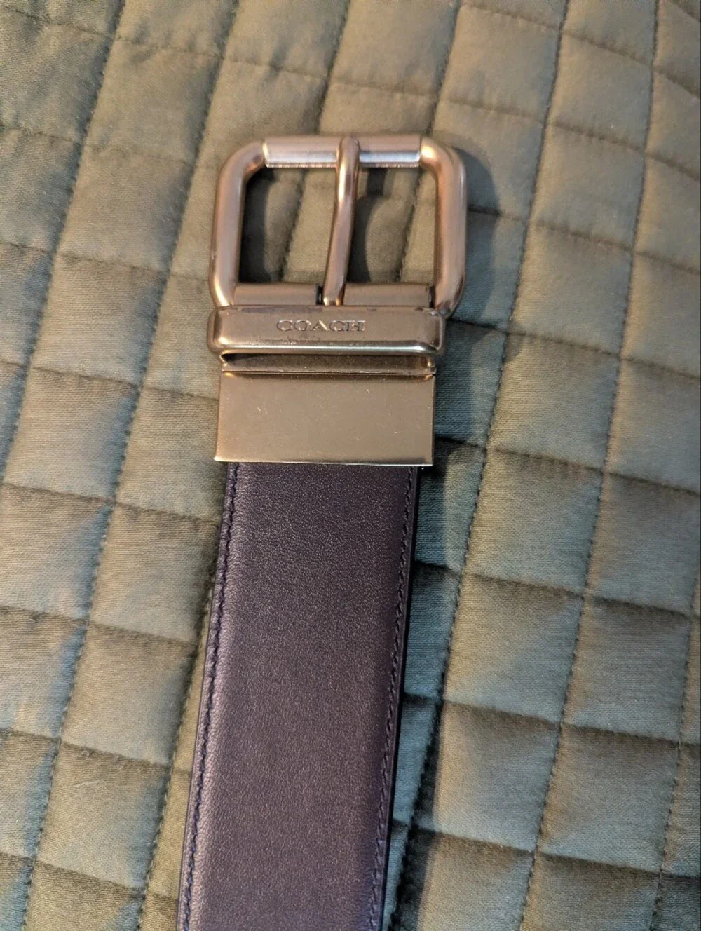 NWOT COACH Men's Classic Reversible Leather Belt with Gold Tone Buckle